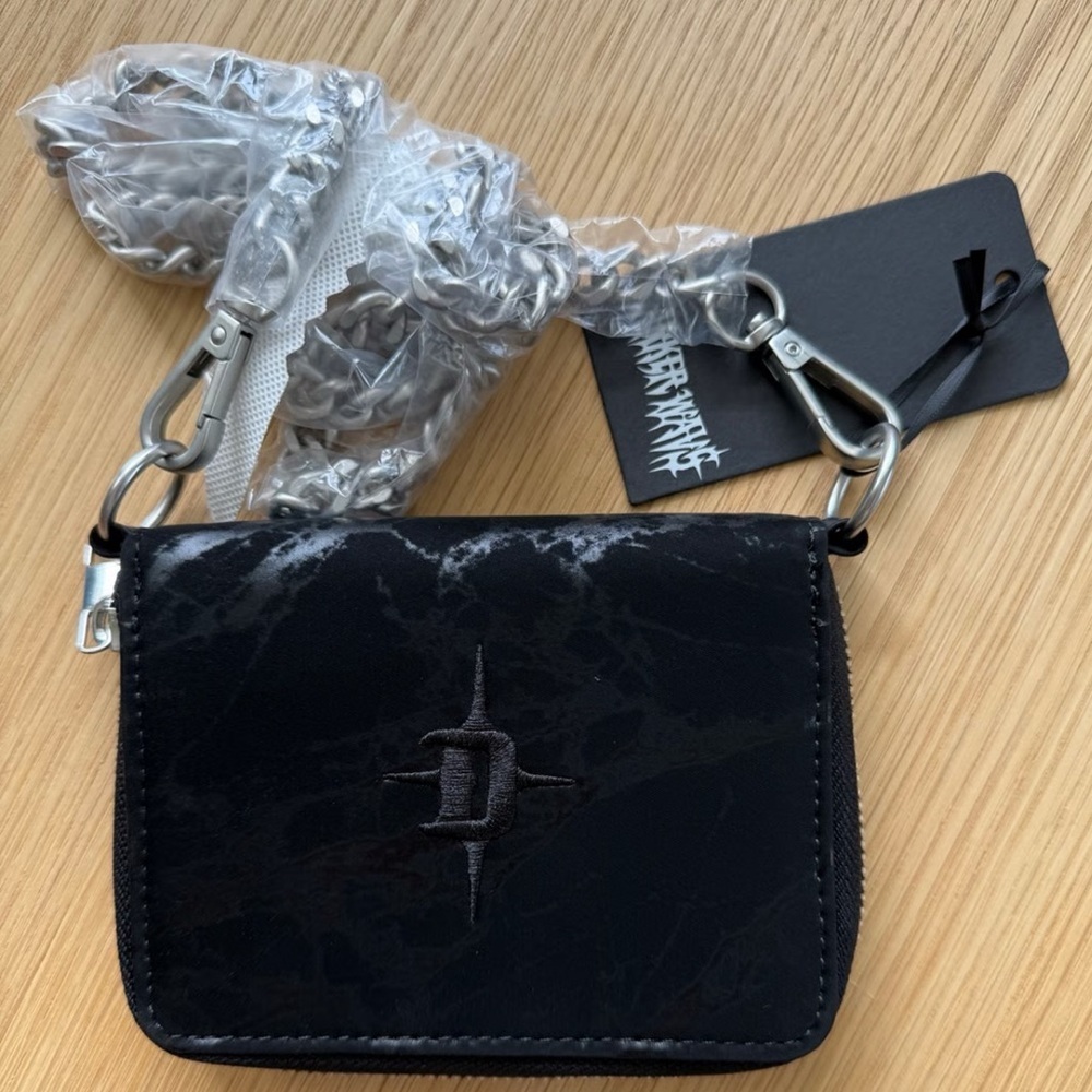 NWT Dolls Kill Darker Wavs Diatonic Crossbody Coin Purse Removable Chain Strap
